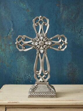 Metal Cross Centerpiece Table Decor Cake Topper Religious Gift
